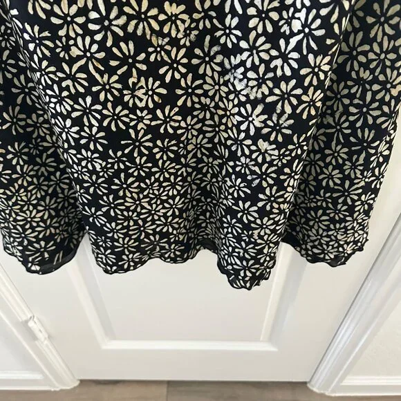 Nomadic Traders Womens Black & Beige Floral Cap Sleeve Dress XL Rayon - Picture 6 of 7